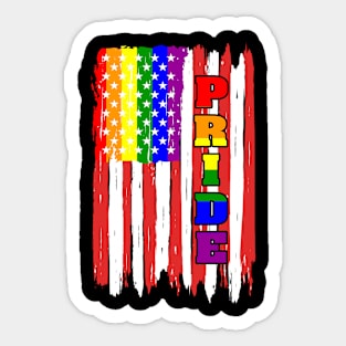 American Flag Gay Day Pride Graphic Sticker